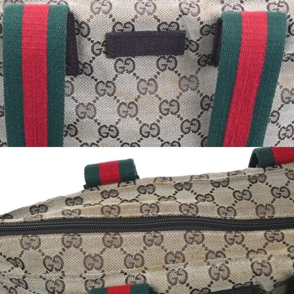 GUCCI GG Logo Sherry Line Shoulder Hand Bag Canvas Leather Beige Italy 67KC204 - Picture 16 of 16